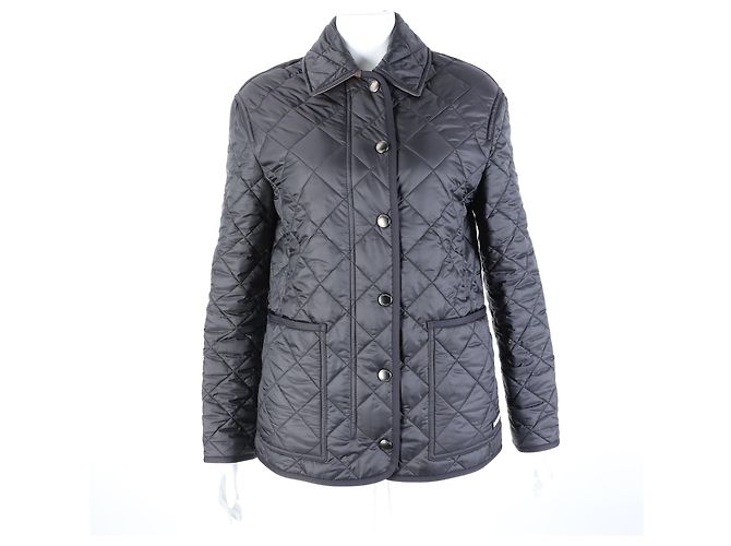 Jaqueta acolchoada com zíper Burberry Preto