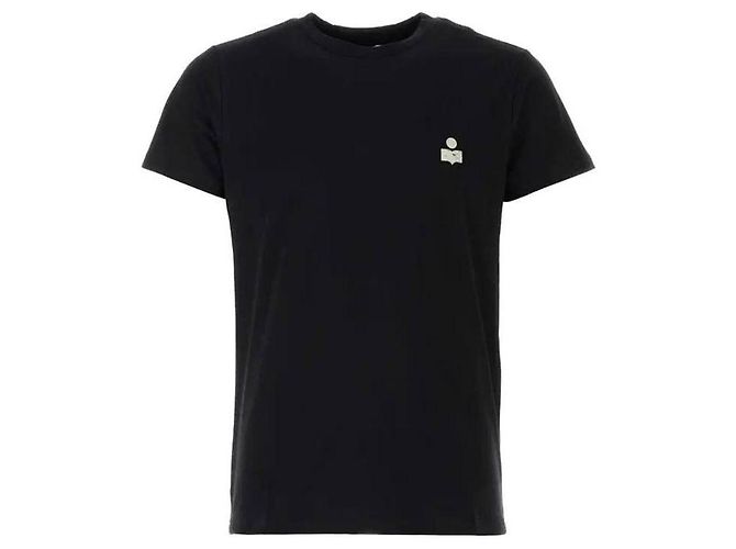Isabel Marant T-Shirt mit kurzen Ärmeln und Logo Schwarz