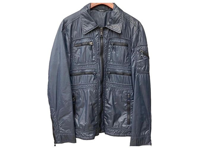 Dolce & Gabbana Nylon Blousonjacke Marineblau