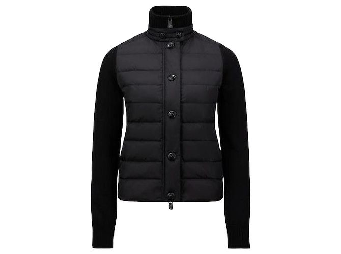 Moncler Gepolsterter Wollcardigan Grenoble Schwarz