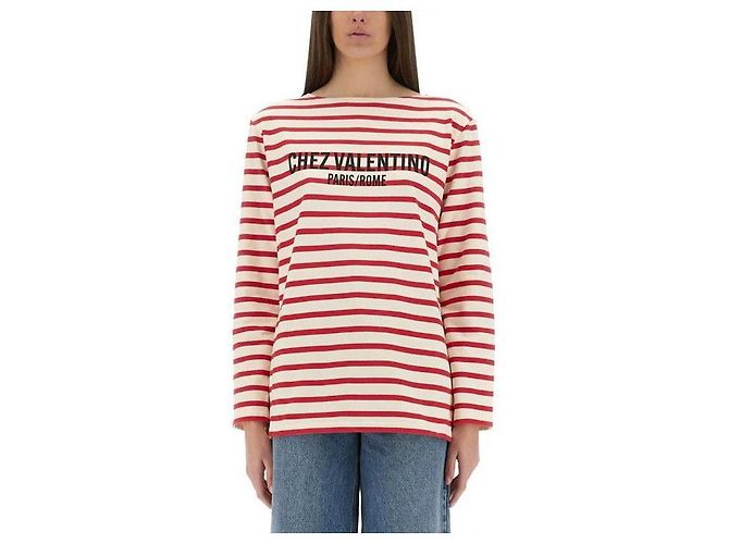 Valentino She Gestreiftes T-Shirt