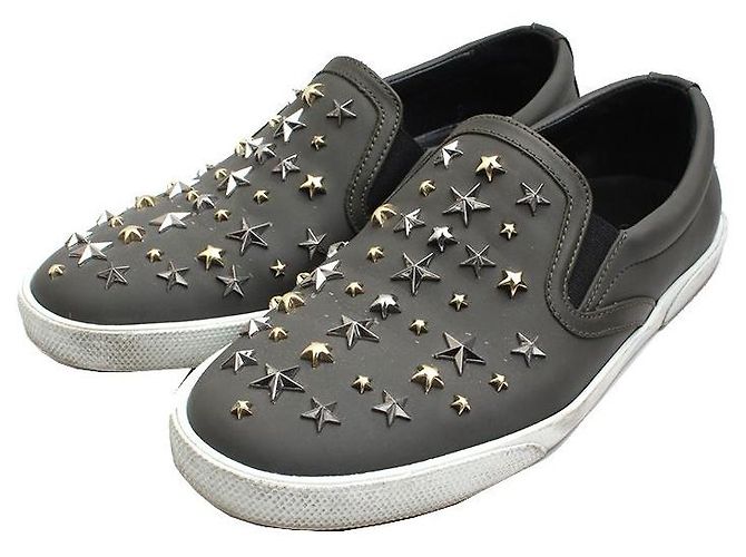 Jimmy Choo Mocassin Charbon Gris Étoilé Marron