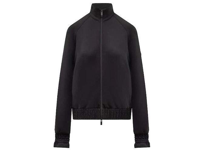 Moncler Neopren-Zip-Up-Sweatshirt Schwarz 