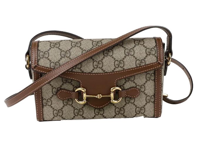 Gucci Borsa a spalla mini Horsebit Marrone
