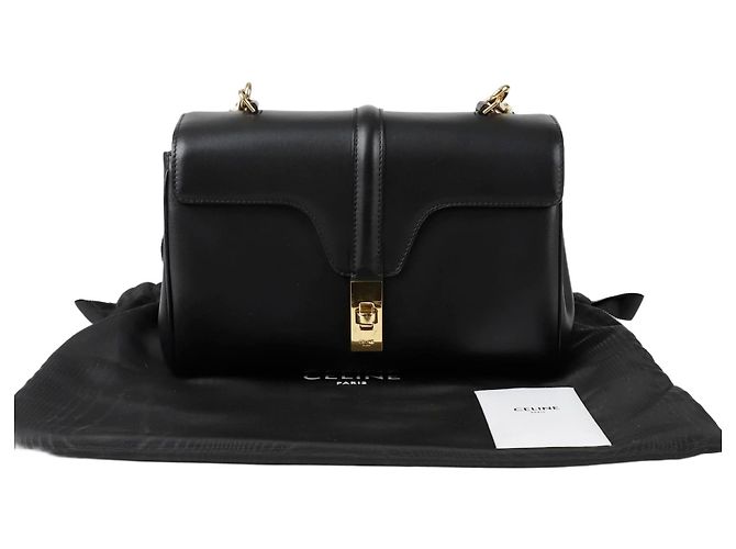 Céline Bolsa transversal macia para ombro Preto