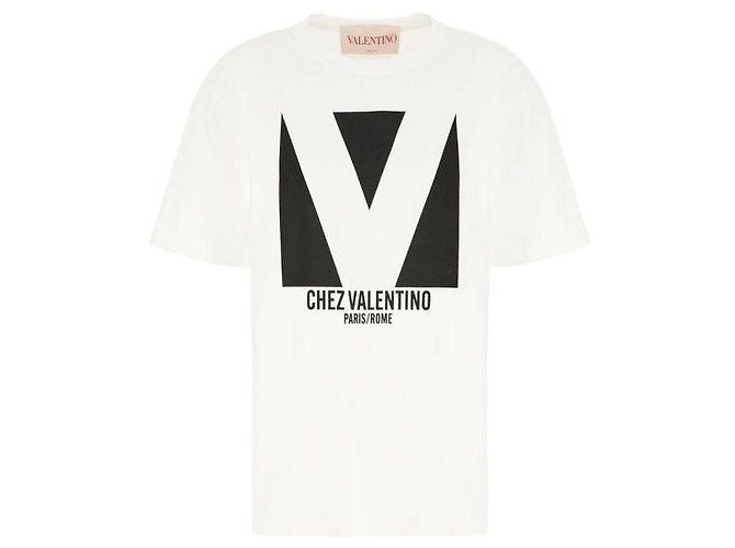 Valentino Camiseta de algodão jersey estampada Branco