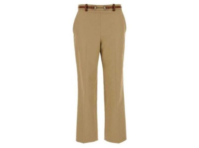 Gucci Pantalones de drill de algodón Horsebit Castaño 