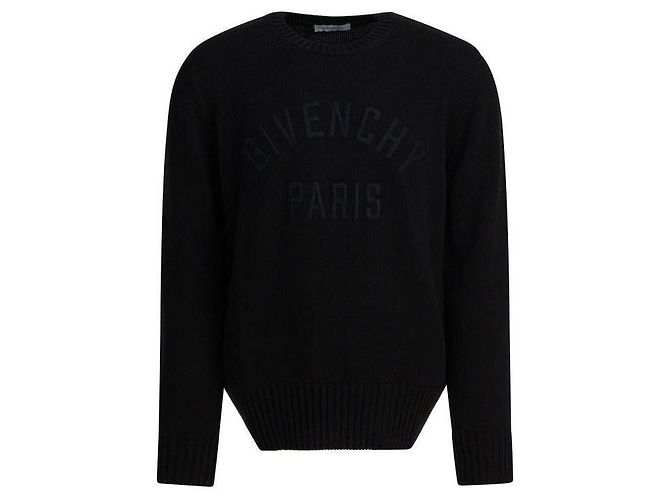 Givenchy Baumwollpullover mit Paris-Details Schwarz 