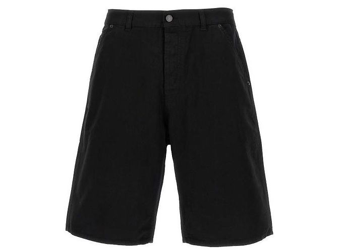 Saint Laurent Pantalones cortos Bermuda baggy de algodón Negro