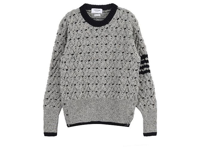 Thom Browne Suéter de ponto com gola redonda Marrom 