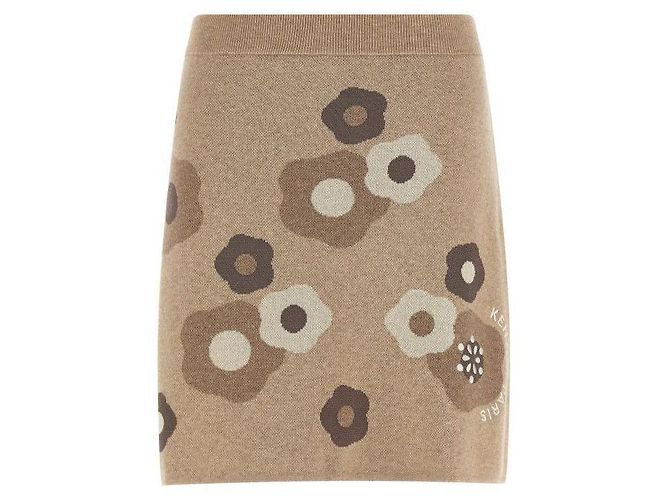 Kenzo Gonna Mini Ricamata Marrone