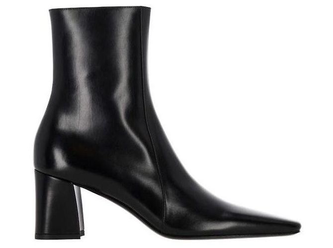 Saint Laurent Smooth Leather Boots Black