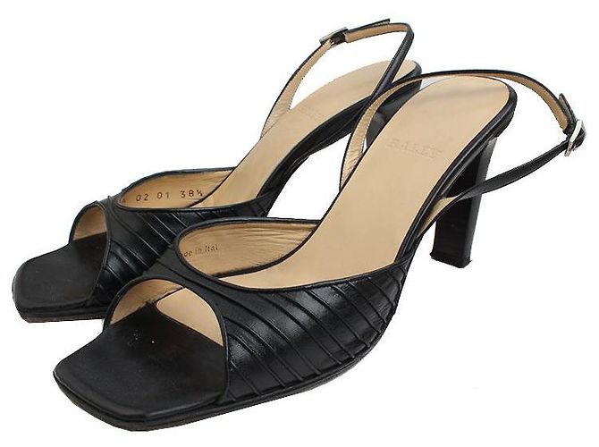Bally Black Square Toe Slingback Shoes