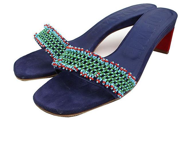 Loewe Mule con perline Blu 