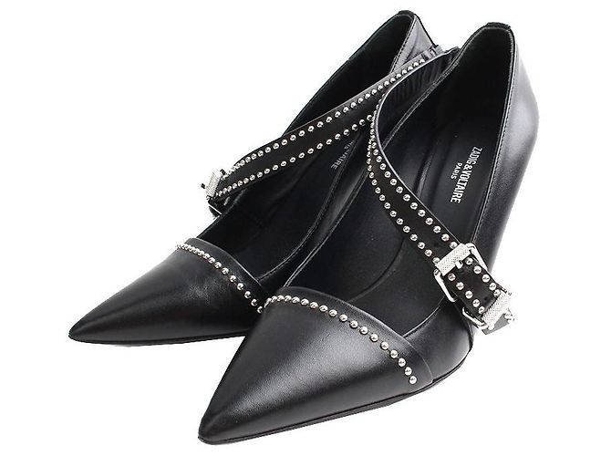 Zadig & Voltaire Zadig Voltaire Black Studded Strap Shoes