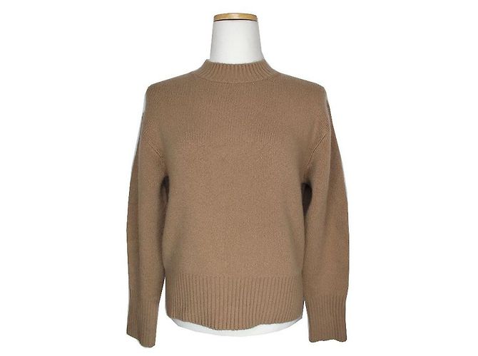 Vince Beige Woll-Kaschmir-Strickoberteil Braun