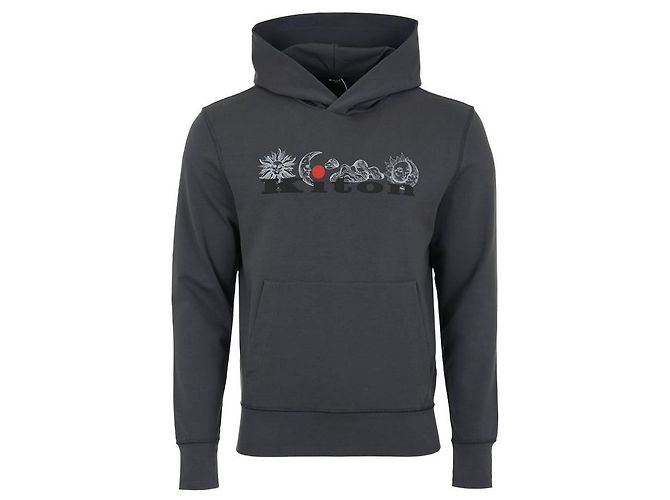 Kiton Sudadera Planet Print con logo Castaño