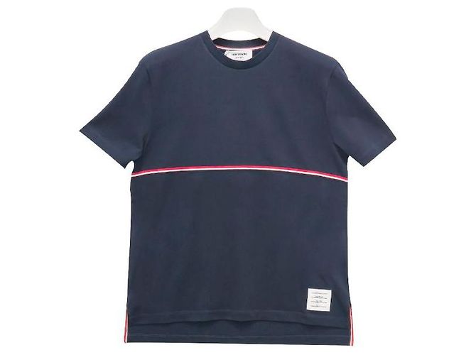 Thom Browne Camiseta de manga corta Three-Stripes Azul Marino