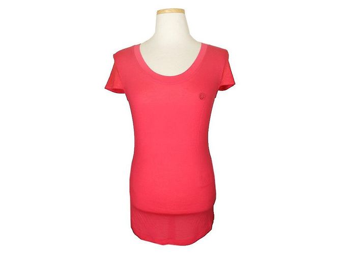 Rosa Oberteil mit Lochmusterärmeln von Armani Jeans Pink