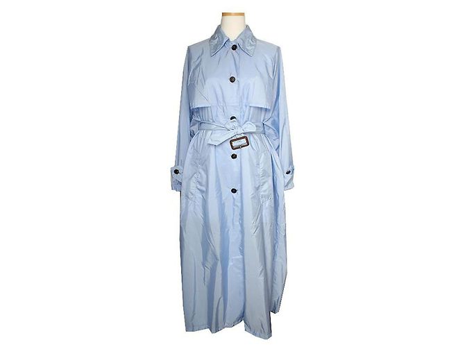 Prada Sky Blue Poly Trench Coat
