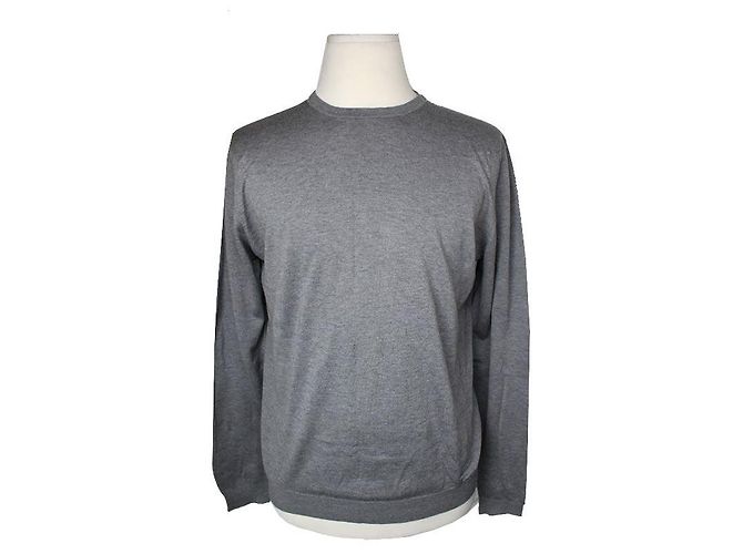 Prada Charcoal Gray Men's Knit Top Brown