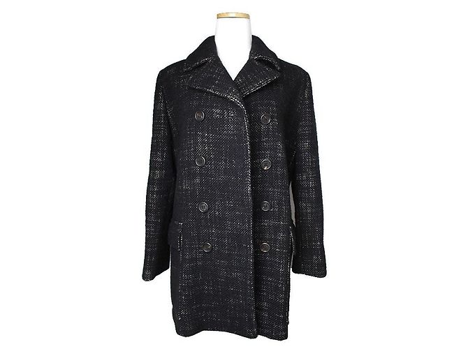 Burberry Black Tweed Half Coat