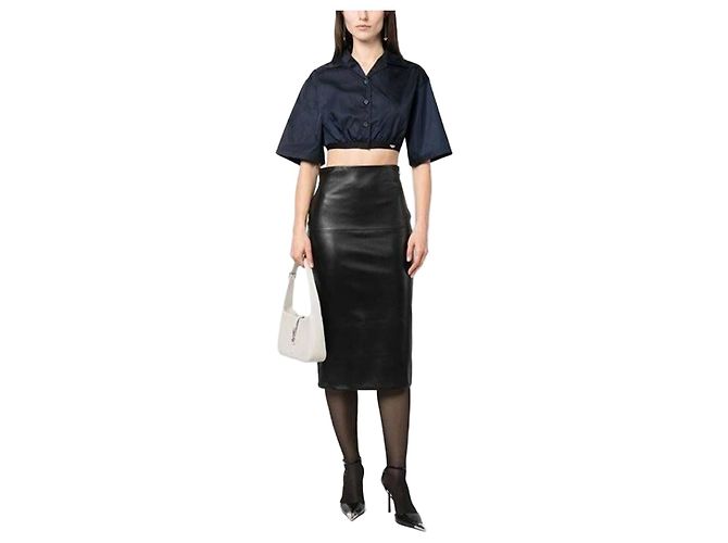 Prada Camicia in Re-Nylon Blu 
