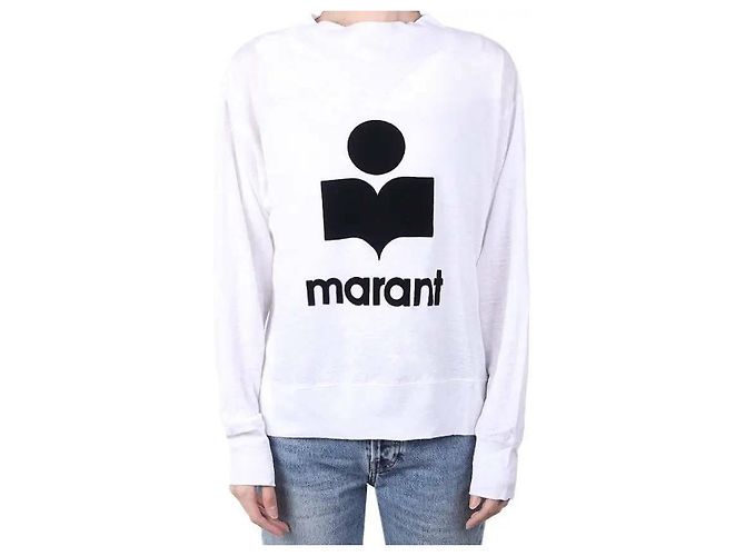 Isabel Marant Langarm-T-Shirt Weiß