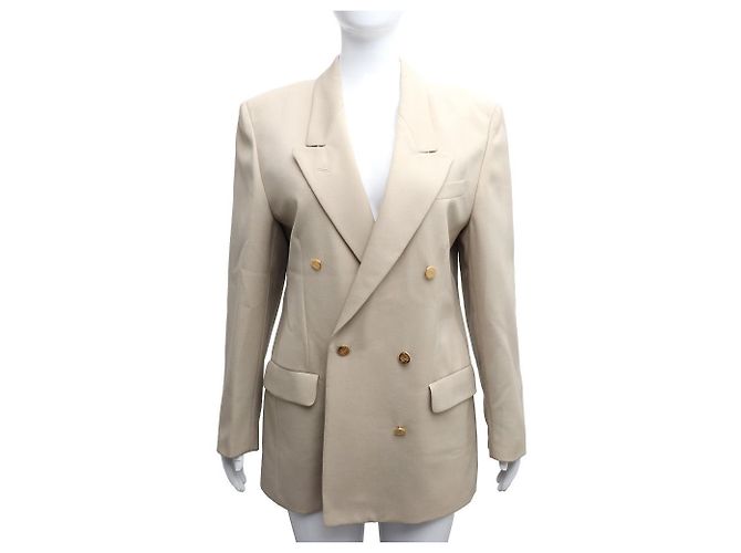 Burberry Women's Button Detail Beige Jacket Brown