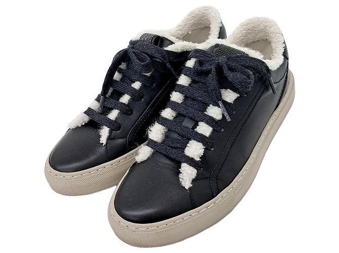 Baskets en shearling Brunello Cucinelli Noir