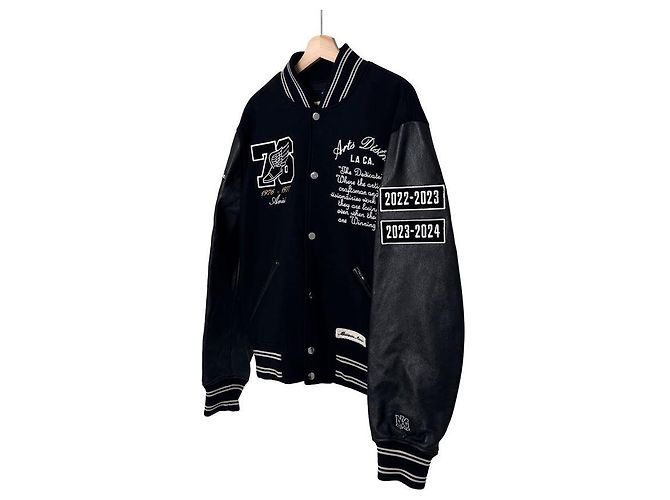 Amiri [XL] Herren LA Eagle Varsity Bomberjacke Schwarz