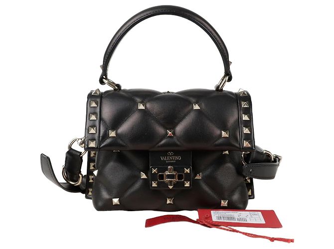 Valentino Candy Stud Mini Top Handle Tote Schultertasche Schwarz
