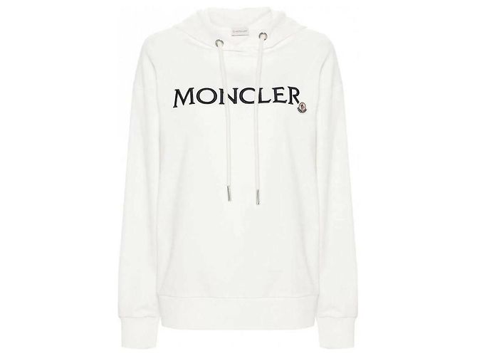 Moncler Hoodie mit gesticktem Logo Weiß