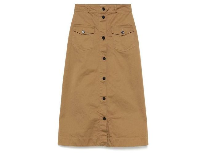 Saint Laurent Midi-Rock aus Baumwollserge