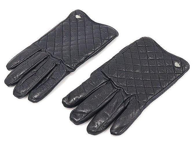 Mulberry Luvas de couro acolchoadas para mulheres azul marinho escuro