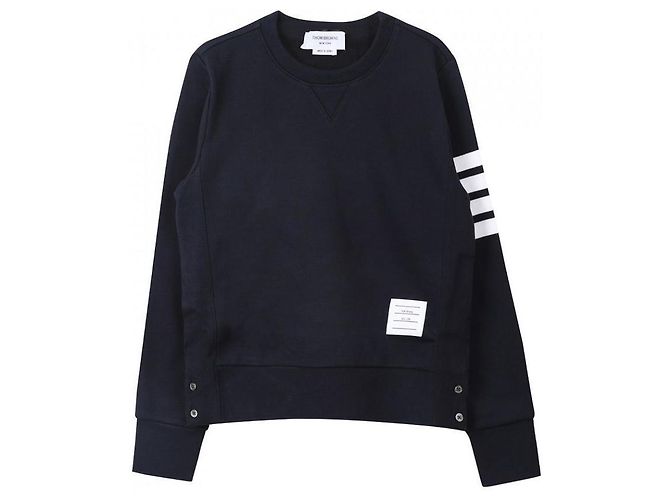 Thom Browne Sweatshirt aus Loopback-Jersey mit Bar Stripe RWB