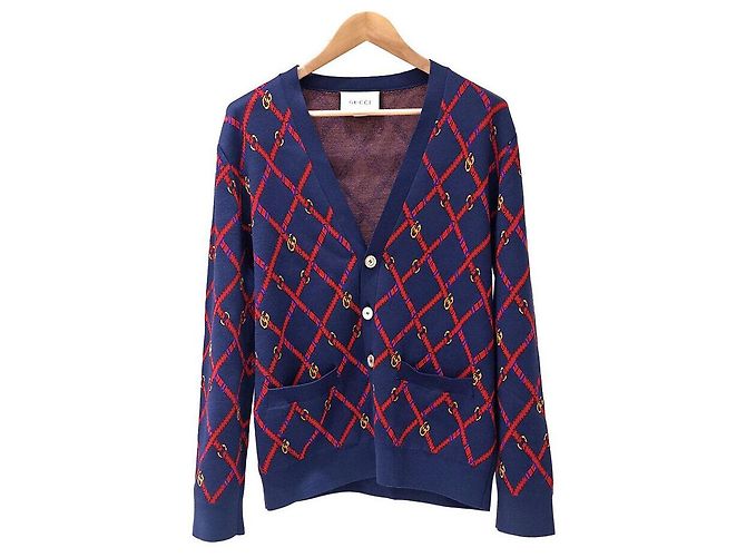 Gucci Wollstrickjacke Blau 