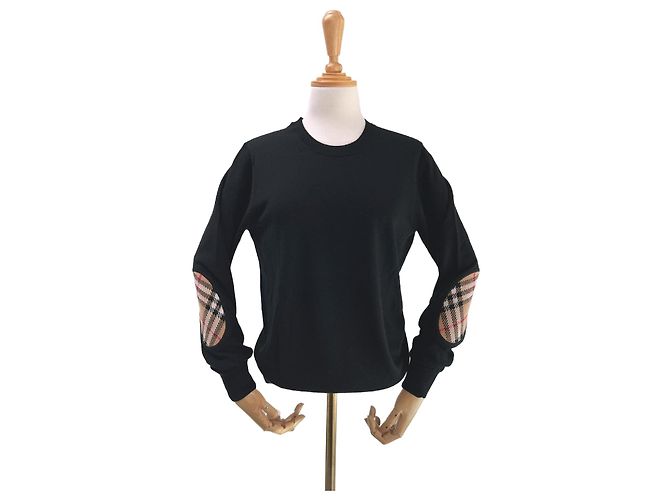 Burberry BEMPTON Damen Wollstrickpullover SCHWARZ 