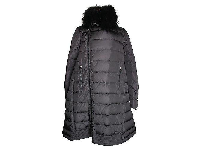 Moncler Black Raccoon Fur Collar Down Padding Coat