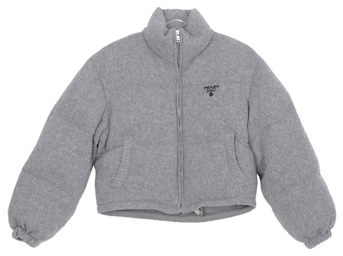 Prada Strick-Pufferjacke Größe Braun