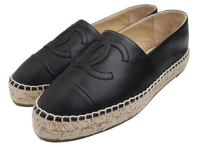 Chanel Espadrillas in pelle di agnello nera Nero