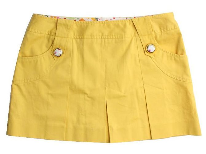 Dolce & Gabbana Falda de algodón amarilla Dolce Gabbana Amarillo