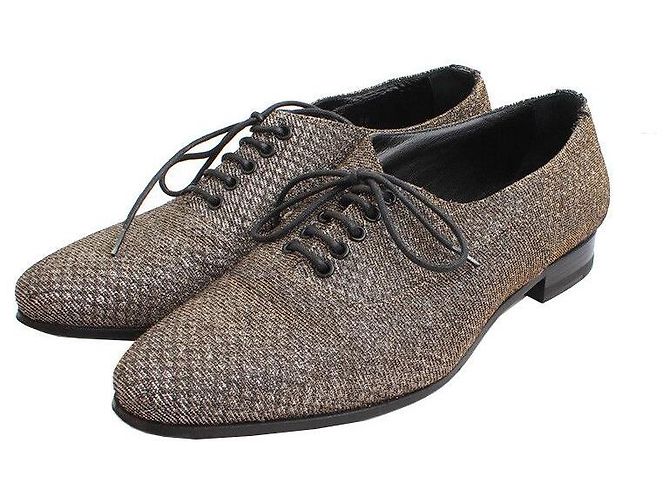 Saint Laurent Glitzernde Oxford Slipper Silber