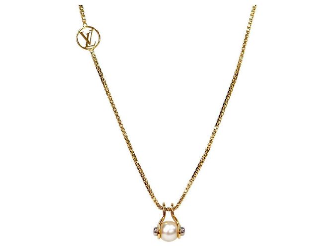 Speedy Louis Vuitton Colar Pérola Rápida Dourado