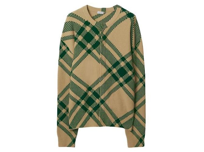 Burberry Karierter Wollmischung-Cardigan Rot