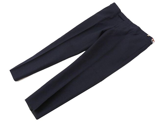 Thom Browne Niedrig geschnittene Super Slacks Hose Marineblau