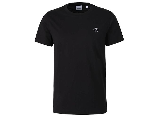 Burberry Baumwoll-T-Shirt mit Monogramm-Motiv Schwarz