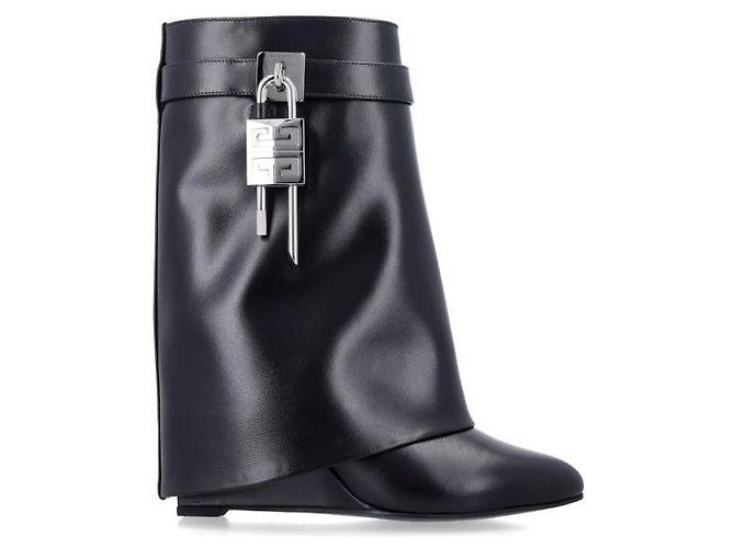 Givenchy Leather Shark Lock Ankle Boots