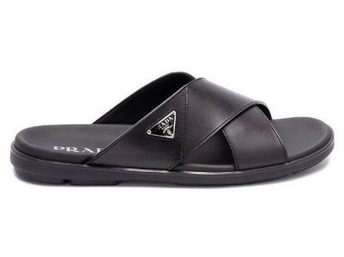 Prada Sandalias de cuero negro