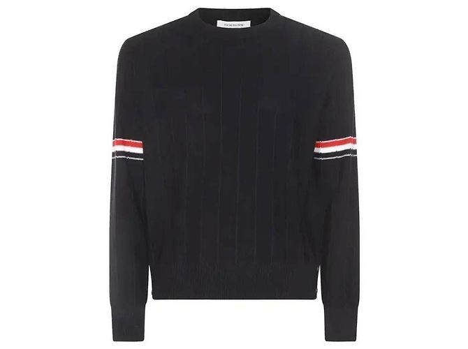 Thom Browne Wool Relaxed Pullover Knit Blue